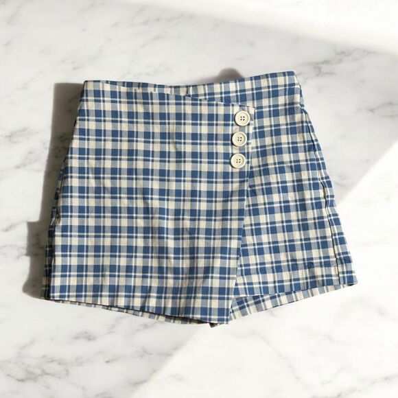 Joe B Light Blue and White Checked Skorts Size Small - Picture 1 of 6